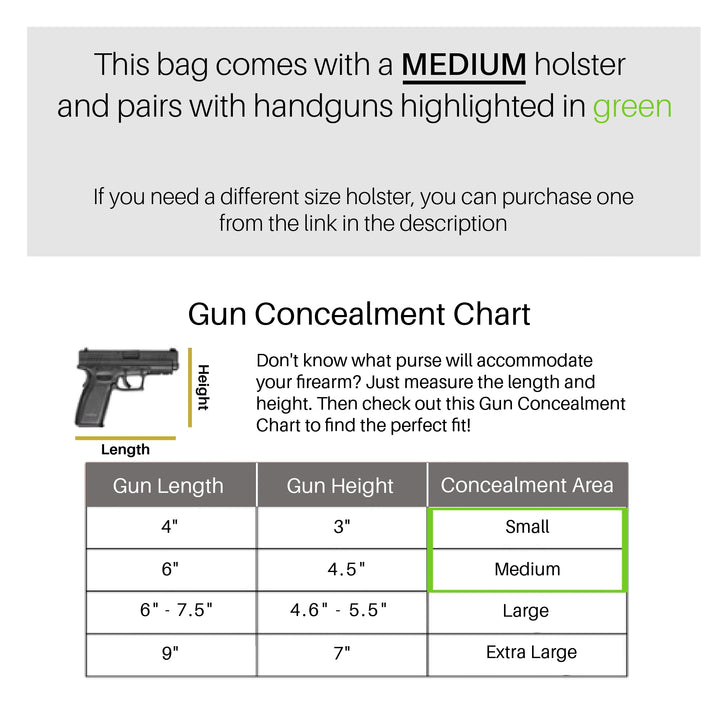 Raelynn | Concealed Carry Buffalo Leather Crossbody or Shoulder Bag Organizer | Stud Accent | Locking Exterior Concealment Pocket