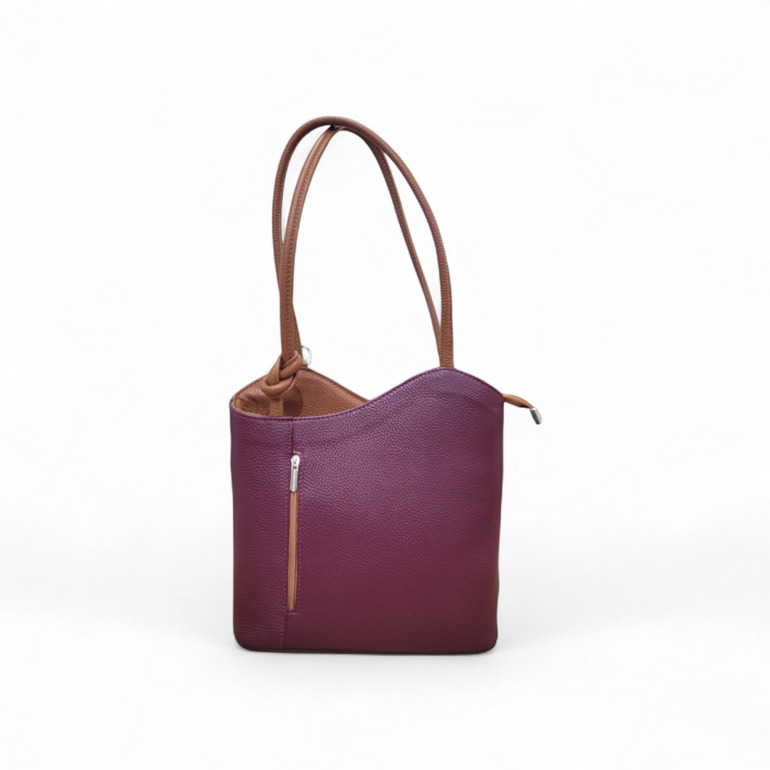 Convertible Handbag in Pebble-Grain Leather
