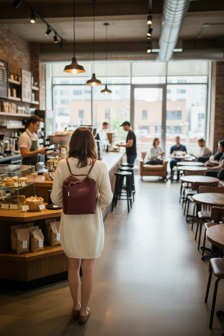 Convertible Handbag in Pebble-Grain Leather