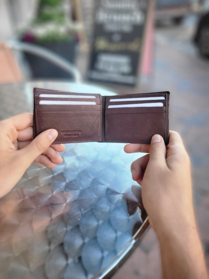 Slim Bi-Fold Wallet with Flip-up Flap