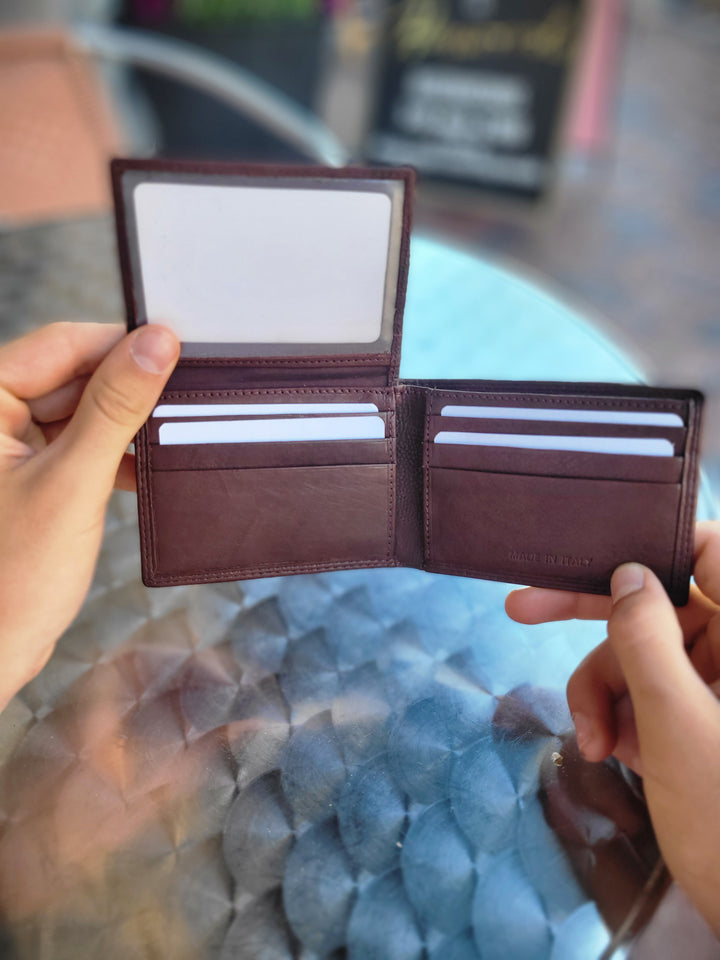 Slim Bi-Fold Wallet with Flip-up Flap