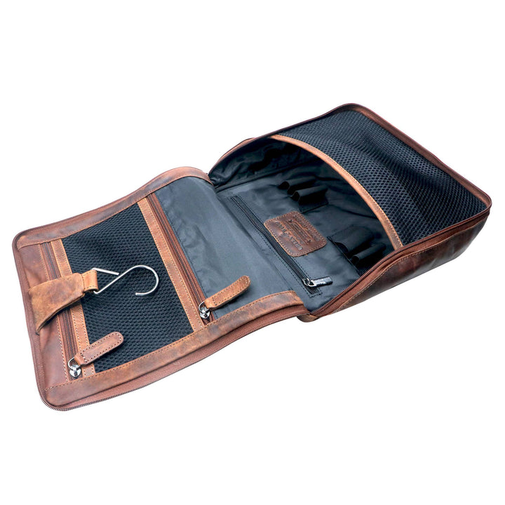 Leather Hanging Toiletry Bag (Unisex)