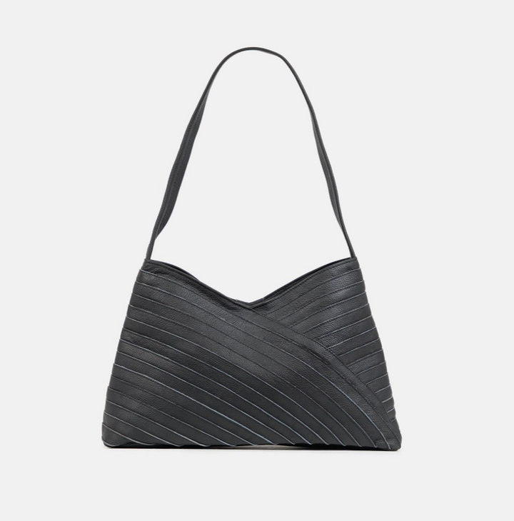 Bahama Leather Tote with Criss-Crossed Detail