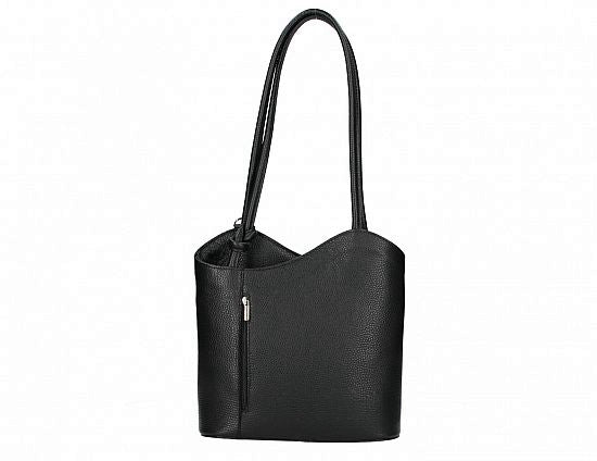 Convertible Handbag in Pebble-Grain Leather