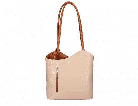 Convertible Handbag in Pebble-Grain Leather