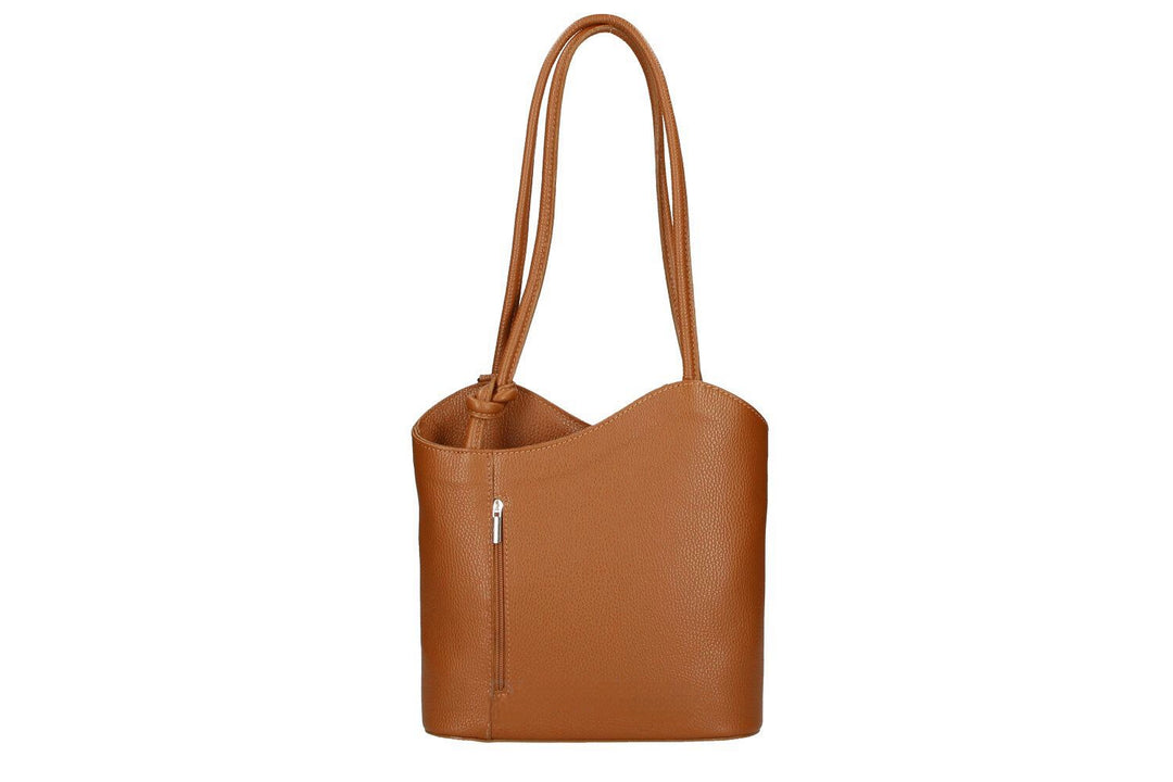 Convertible Handbag in Pebble-Grain Leather