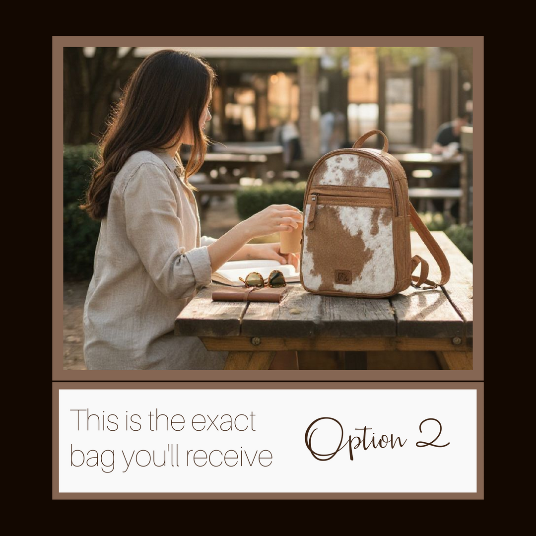 Daisy | Leather Concealed Carry Backpack or Sling | Hair-On Cowhide Accent | Locking Exterior Concealment Pocket | Travel or Commuting Bag