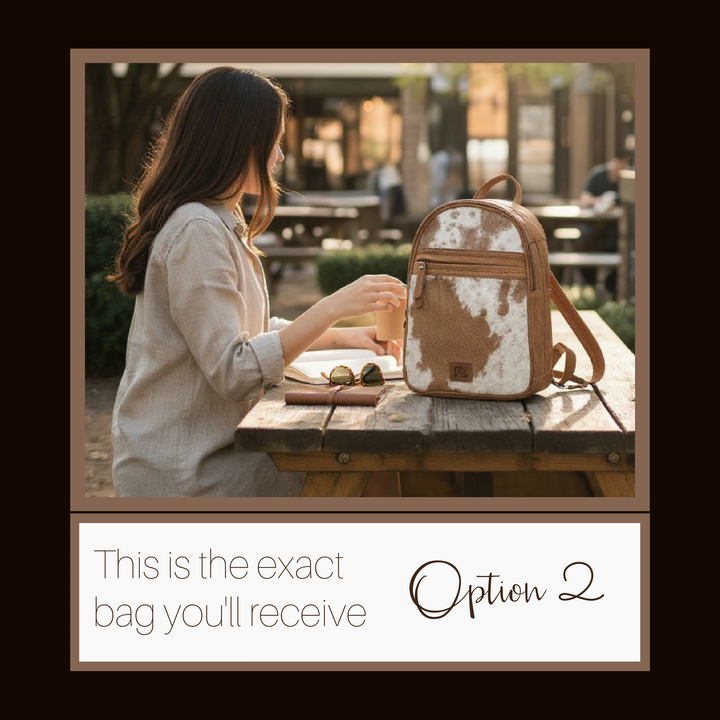 Daisy | Leather Concealed Carry Backpack or Sling | Hair-On Cowhide Accent | Locking Exterior Concealment Pocket | Travel or Commuting Bag