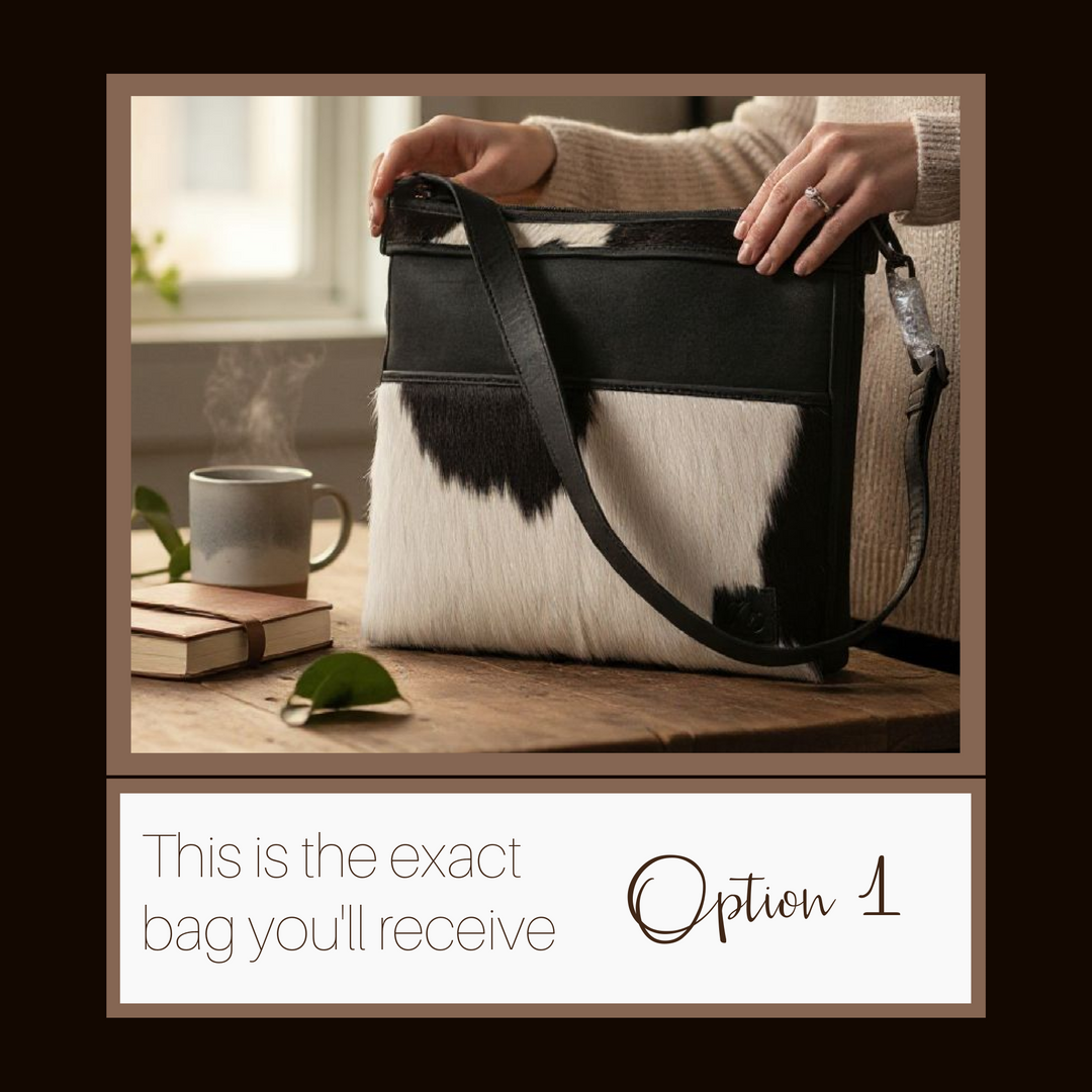 Diana | Leather Concealed Carry Crossbody, Shoulder Bag | Hair-On Cowhide Accents | Mid-Size Bag | Locking Exterior Concealment Pocket