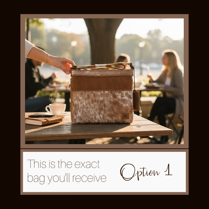 Diana | Leather Concealed Carry Crossbody, Shoulder Bag | Hair-On Cowhide Accents | Mid-Size Bag | Locking Exterior Concealment Pocket