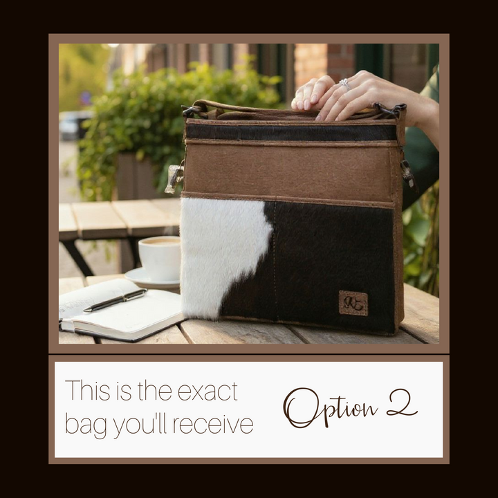 Diana | Leather Concealed Carry Crossbody, Shoulder Bag | Hair-On Cowhide Accents | Mid-Size Bag | Locking Exterior Concealment Pocket