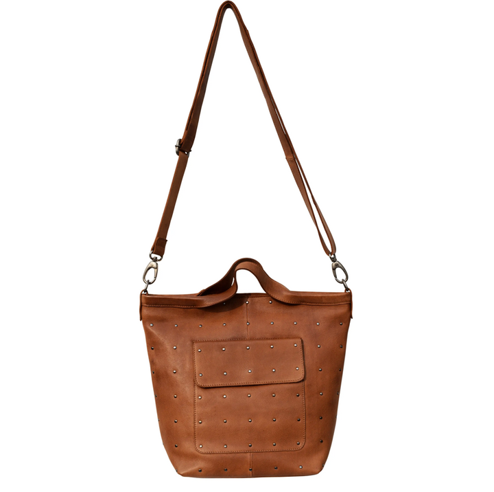 Letti Leather Tote with Studded Accents