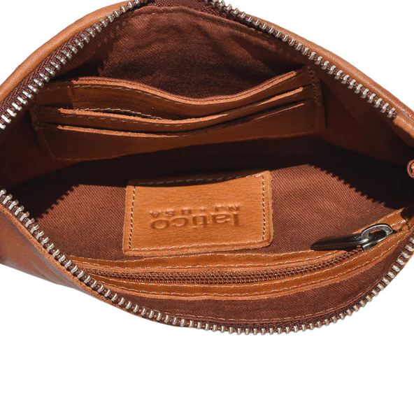 Amara Leather Woven Clutch