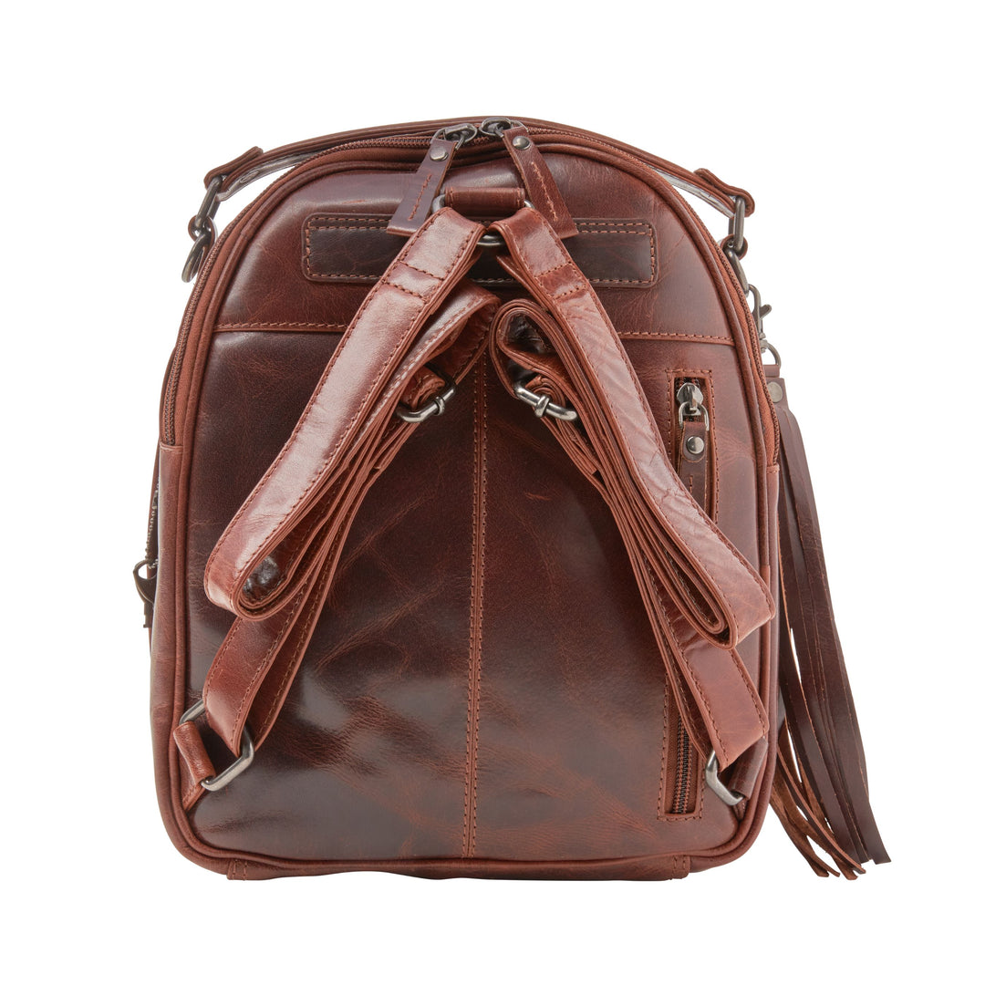 concealed carry leather backpack women Sawyer | Concealed Carry Leather Backpack