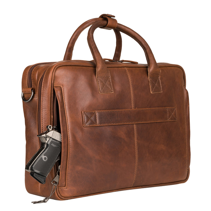 Hayden | Concealed Carry Leather Computer Briefcase with RFID Organizer