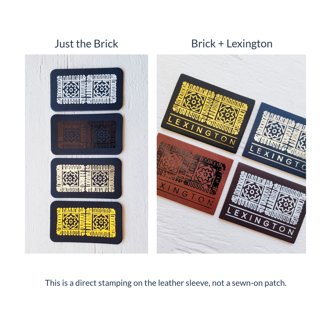Iconic Lexington Brick | Bar Glass Set | 2 Rocks Glasses + 2 Leather Sleeves