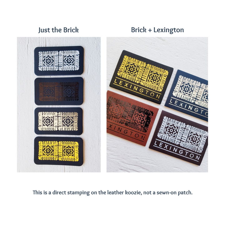 Iconic Lexington Brick | Leather Koozie for Can or Bottle