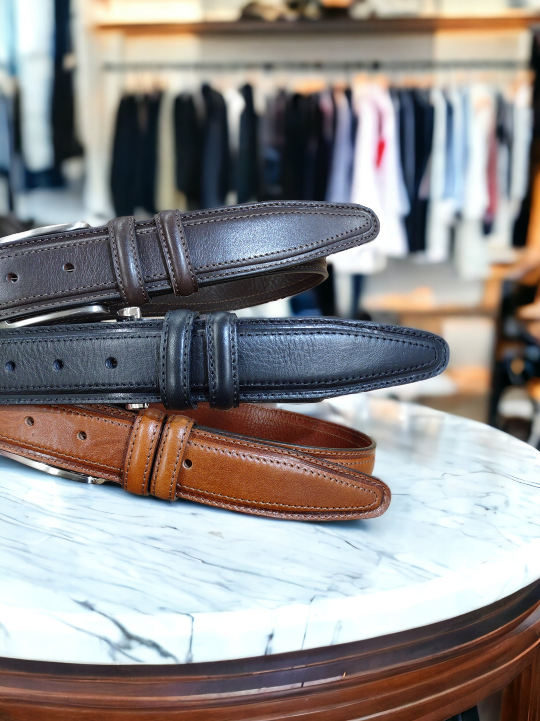 Italian Leather Belt, Tonal Design, 1-1/4" wide for Casual or Dressy wear