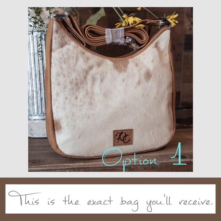 Penny | Leather Concealed Carry Crossbody, Shoulder Bag | Western Boho Style Hair-On Cowhide Accents | Locking Exterior Concealment Pocket