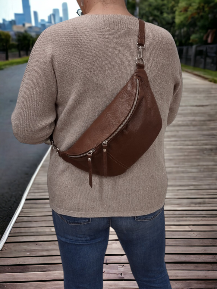 Large Leather Bum Bag | Waist Pack | Crossbody