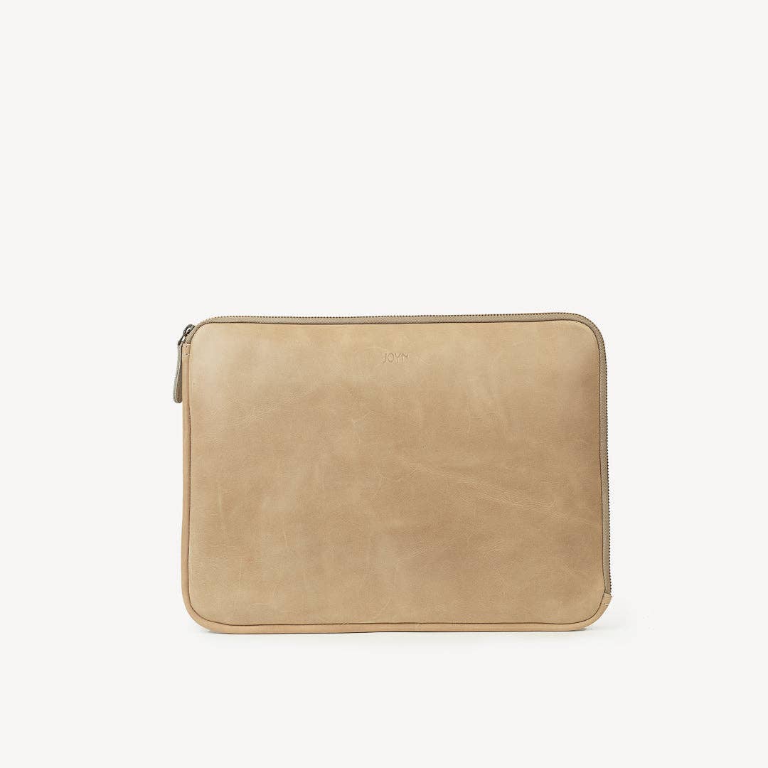 Leather Laptop Sleeve with Zipper