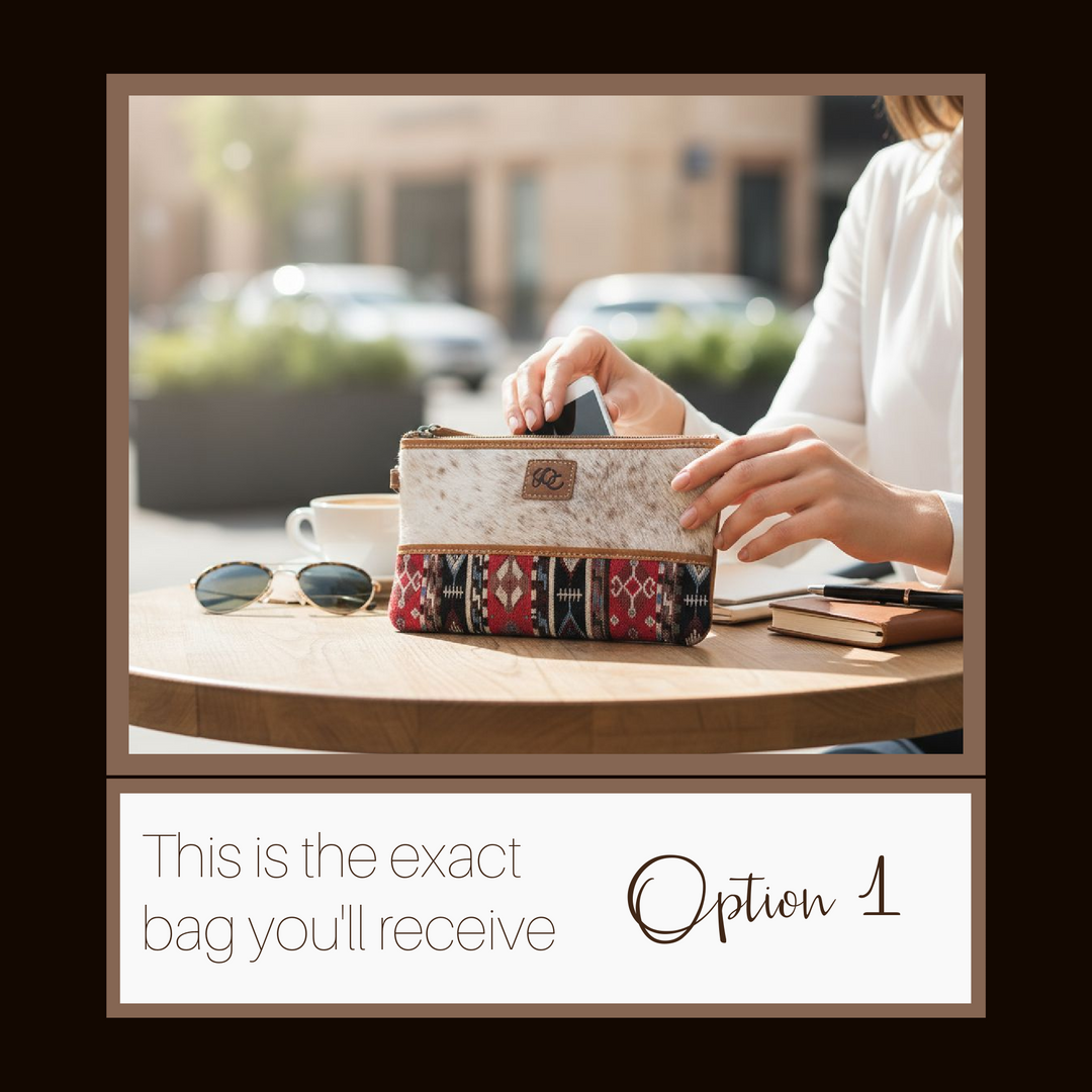 Stevie | Leather Crossbody, Shoulder Bag | Compact-Size Bag | Uniquely One-of-a-Kind Hair-On Cowhide & Aztec Accents