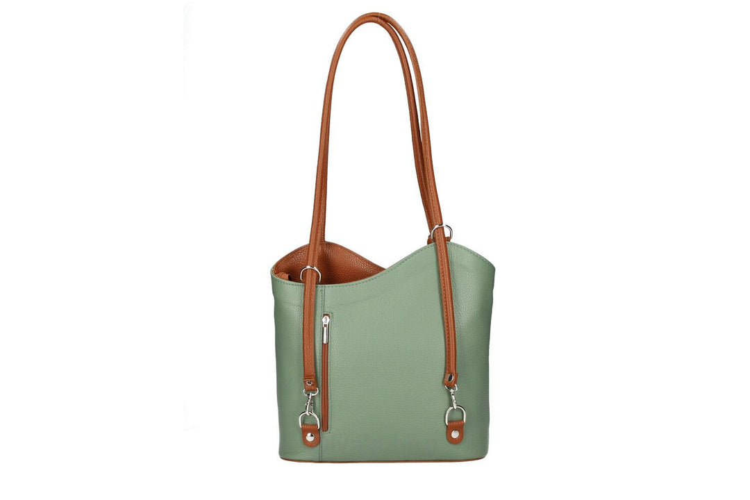 Convertible Handbag in Pebble-Grain Leather