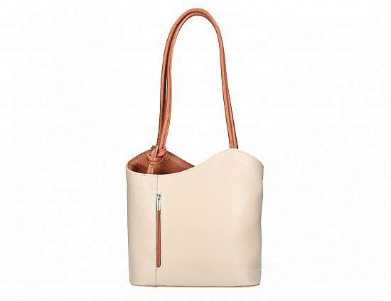 Convertible Handbag in Pebble-Grain Leather
