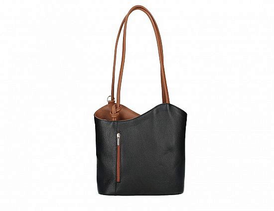 Convertible Handbag in Pebble-Grain Leather