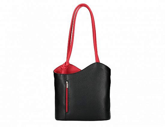 Convertible Handbag in Pebble-Grain Leather
