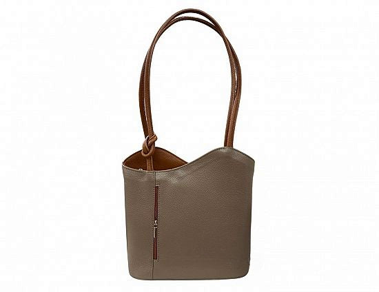 Convertible Handbag in Pebble-Grain Leather