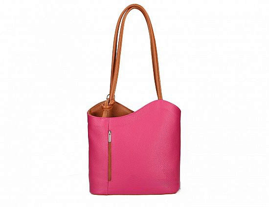 Convertible Handbag in Pebble-Grain Leather