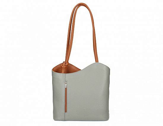 Convertible Handbag in Pebble-Grain Leather