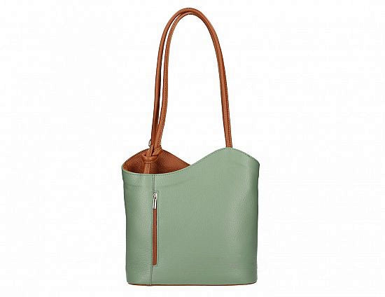 Convertible Handbag in Pebble-Grain Leather