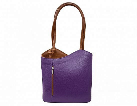 Convertible Handbag in Pebble-Grain Leather