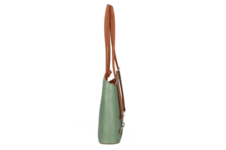 Convertible Handbag in Pebble-Grain Leather
