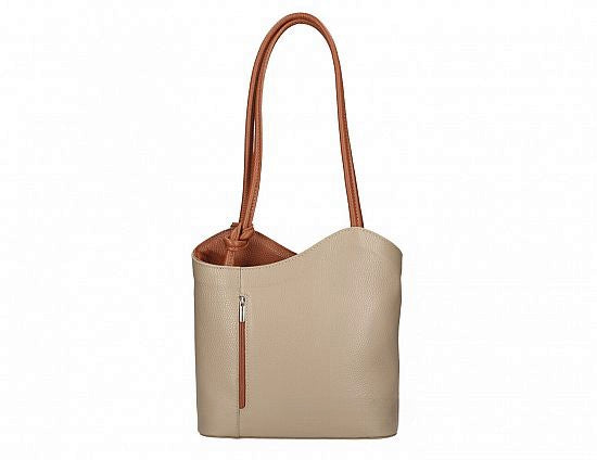 Convertible Handbag in Pebble-Grain Leather