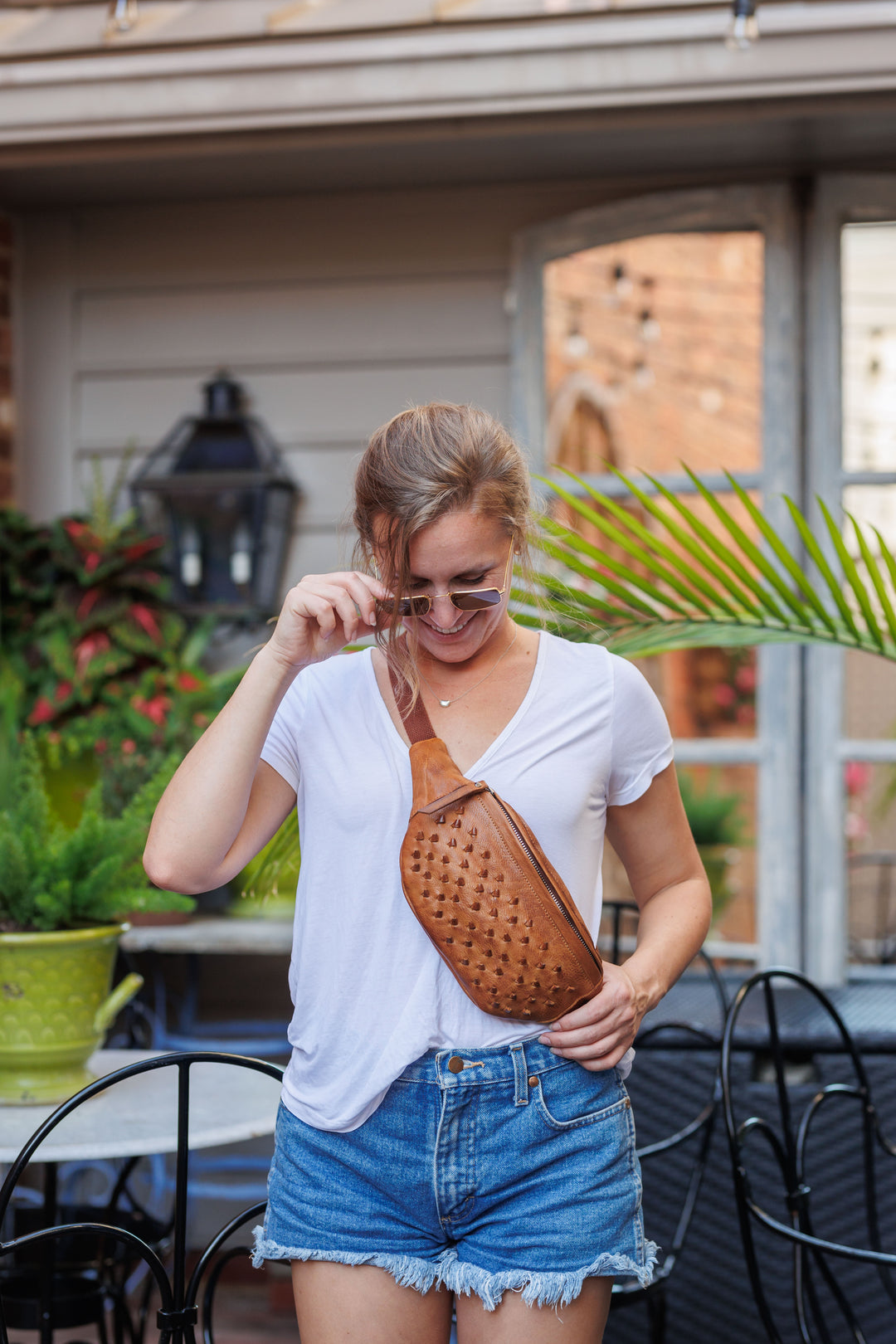 Jessie Leather Waist Pack with Leather Knot Accents