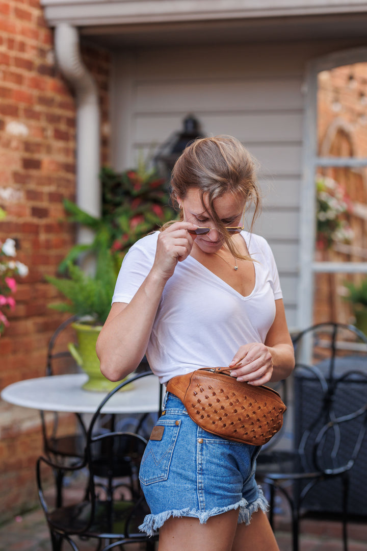 Jessie Leather Waist Pack with Leather Knot Accents