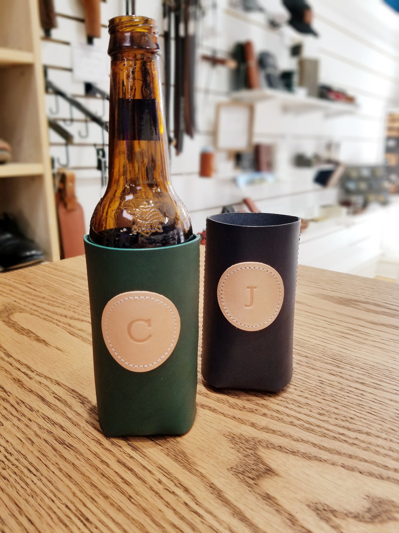 Campaign Leather Bottle Koozie