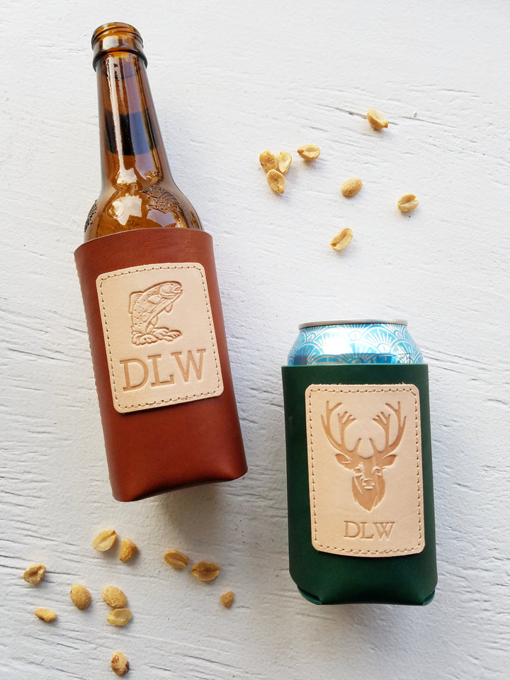 Leather Koozie | Can or Bottle Holder
