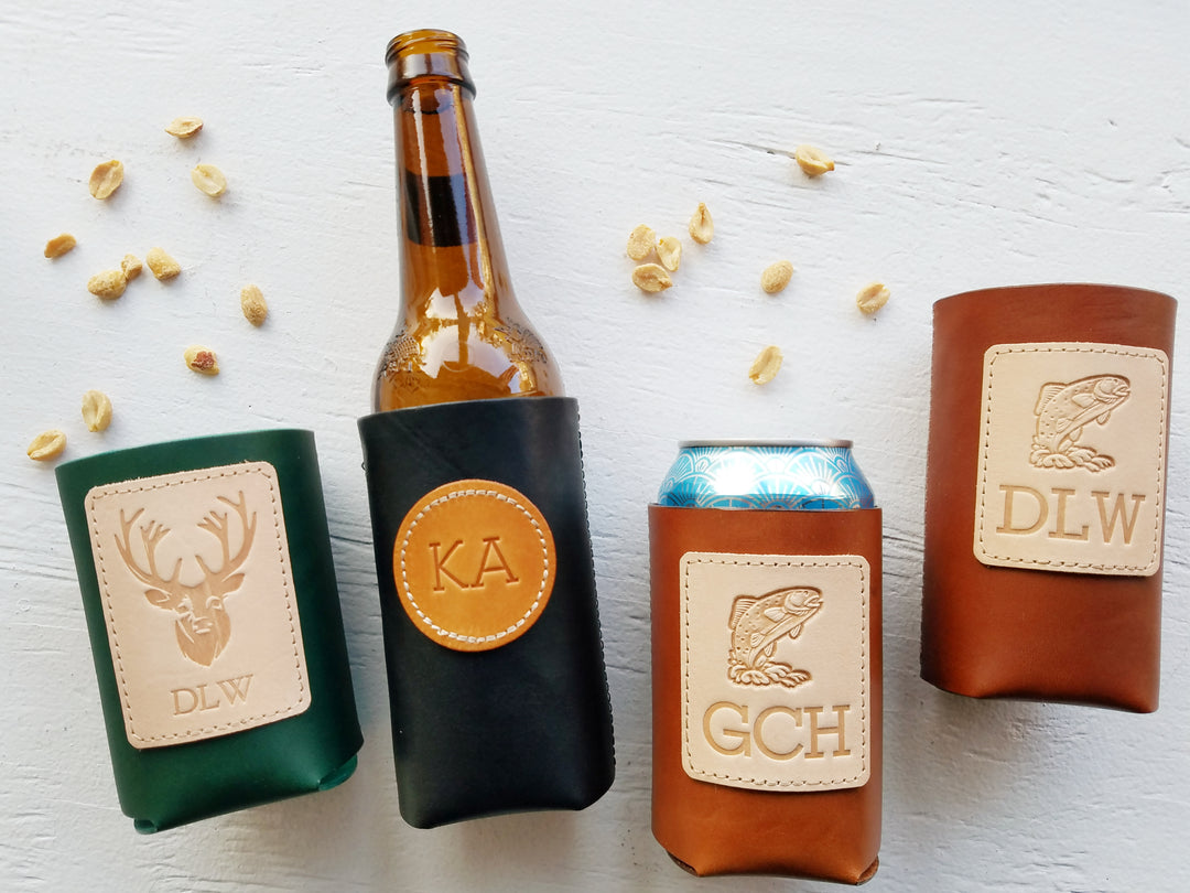 Leather Koozie | Can or Bottle Holder