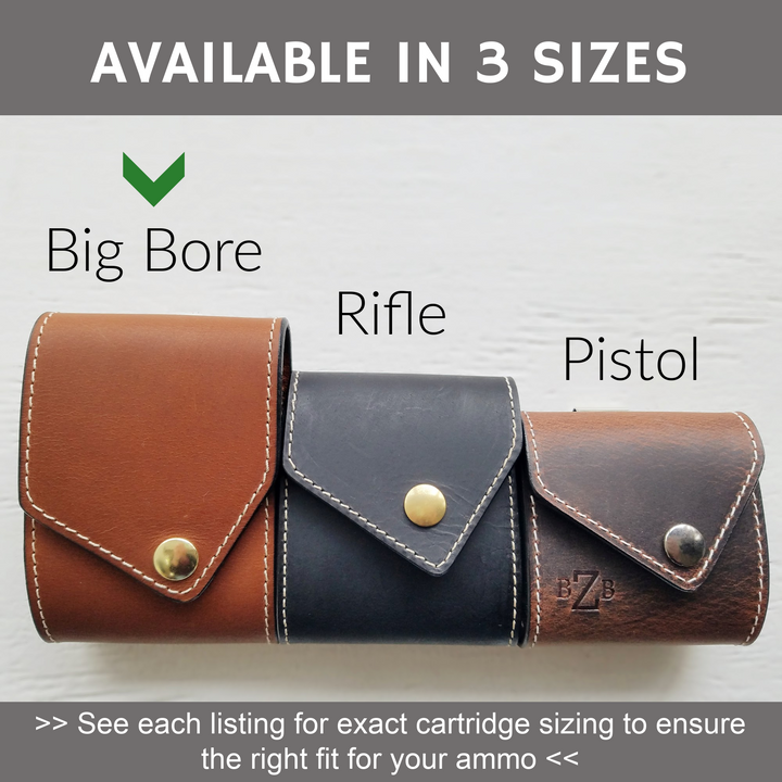 Leather Ammo Case for BIG-BORE Cartridges
