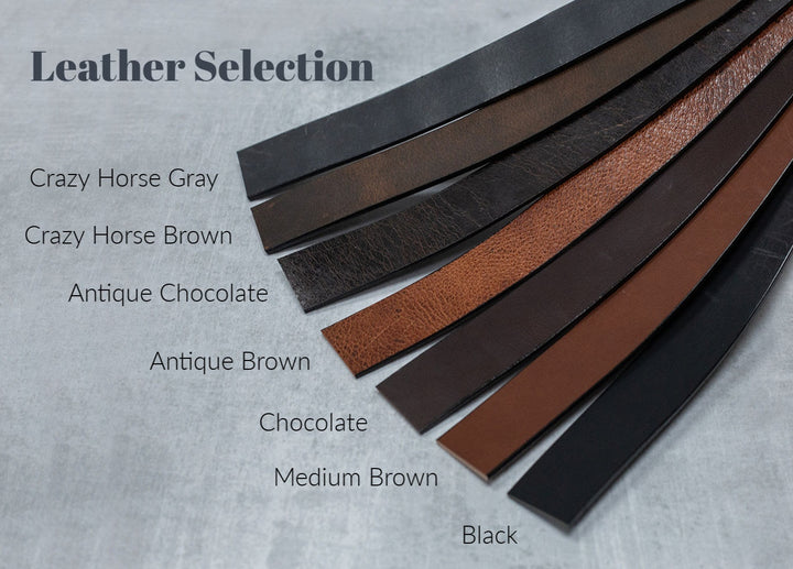 Water Buffalo Leather Belt, 1-1/2" wide, Square Buckle [Quick Ship]