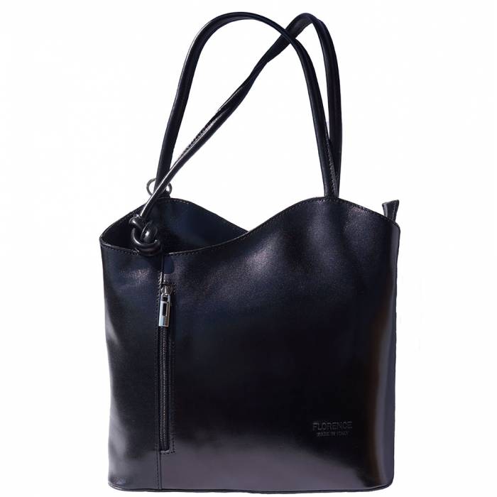 Convertible Handbag in Smooth Calf-Skin Leather