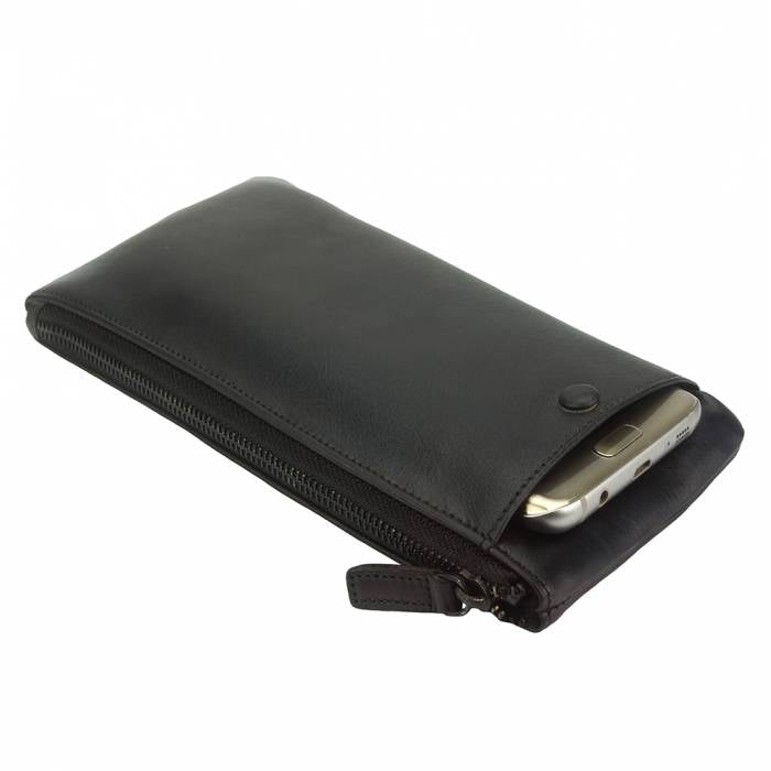 Versatile Long Wallet, Distressed Leather (Unisex)