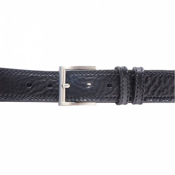 Italian Leather Casual Jeans Belt, Double Stitched, 1-1/2" wide