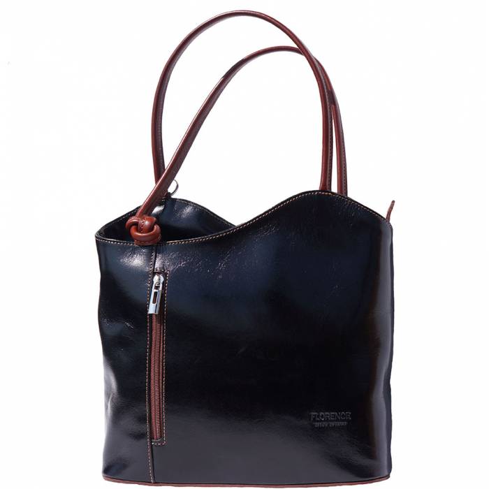 Convertible Handbag in Smooth Calf-Skin Leather