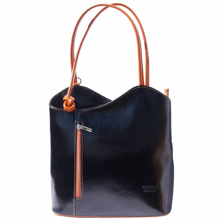 Convertible Handbag in Smooth Calf-Skin Leather