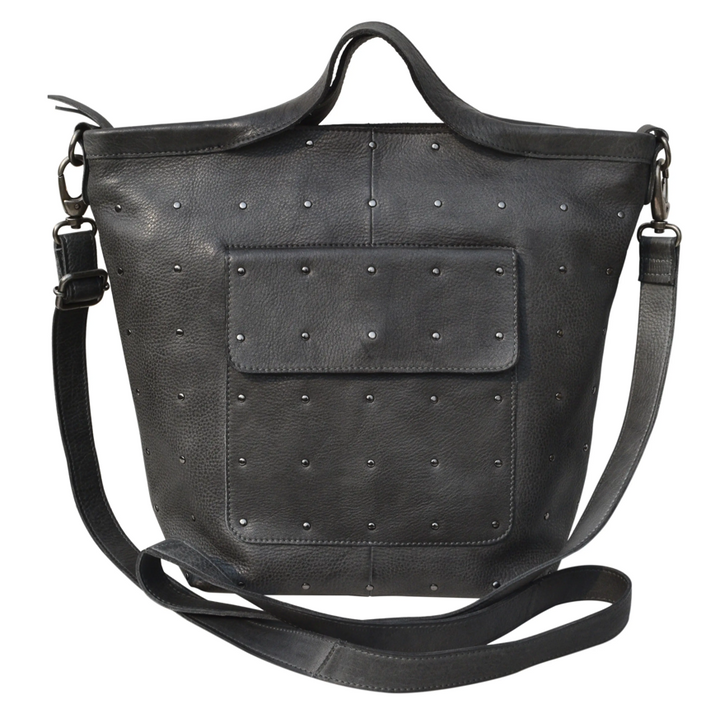 Letti Leather Tote with Studded Accents